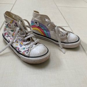 Rainbow unicorn high top converse